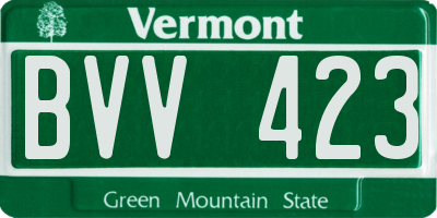 VT license plate BVV423