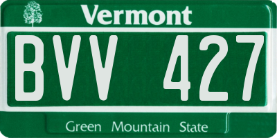 VT license plate BVV427