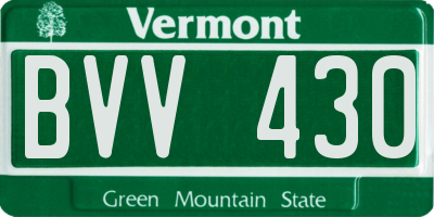 VT license plate BVV430