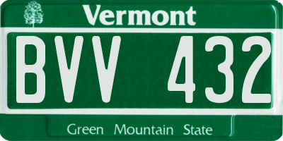 VT license plate BVV432