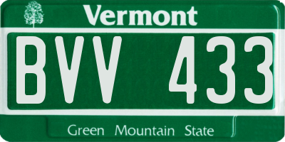 VT license plate BVV433