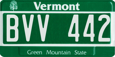 VT license plate BVV442