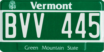 VT license plate BVV445