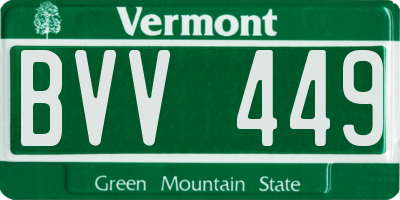 VT license plate BVV449