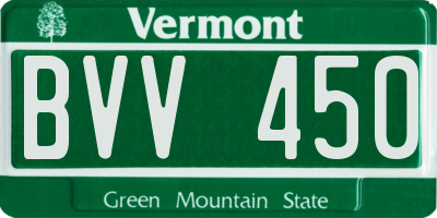 VT license plate BVV450