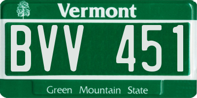 VT license plate BVV451