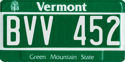 VT license plate BVV452