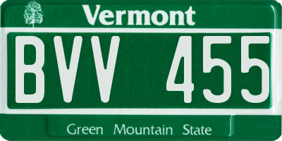 VT license plate BVV455