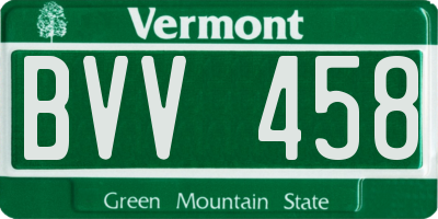 VT license plate BVV458