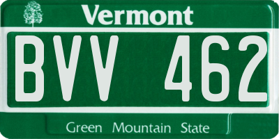 VT license plate BVV462
