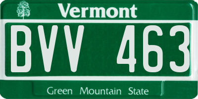 VT license plate BVV463