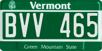 VT license plate BVV465