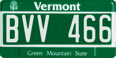 VT license plate BVV466
