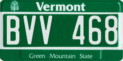 VT license plate BVV468