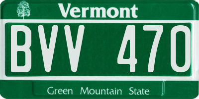 VT license plate BVV470