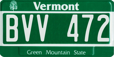 VT license plate BVV472