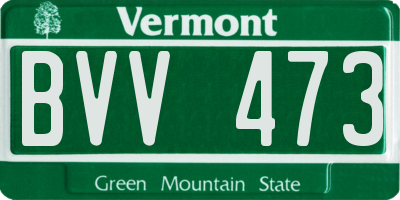 VT license plate BVV473