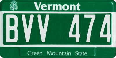 VT license plate BVV474