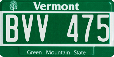 VT license plate BVV475