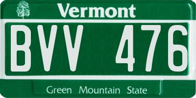 VT license plate BVV476