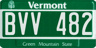 VT license plate BVV482