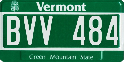 VT license plate BVV484