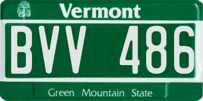 VT license plate BVV486