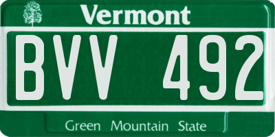 VT license plate BVV492