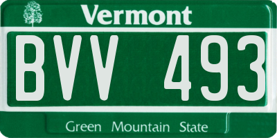 VT license plate BVV493