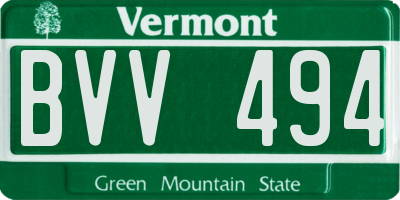 VT license plate BVV494