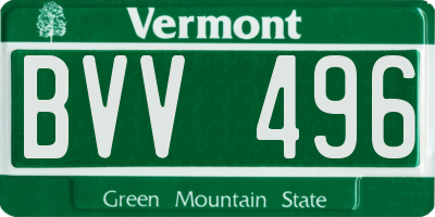 VT license plate BVV496