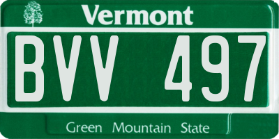VT license plate BVV497