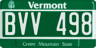 VT license plate BVV498
