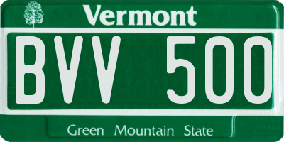 VT license plate BVV500