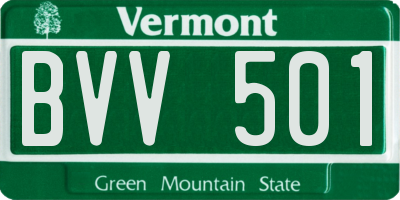 VT license plate BVV501