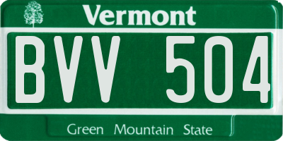 VT license plate BVV504