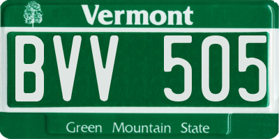 VT license plate BVV505