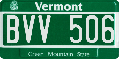 VT license plate BVV506