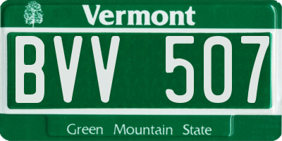 VT license plate BVV507