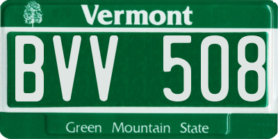 VT license plate BVV508