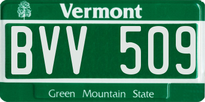 VT license plate BVV509
