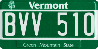VT license plate BVV510