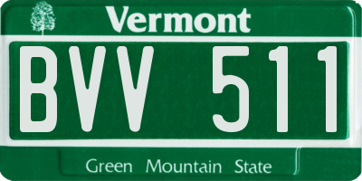 VT license plate BVV511
