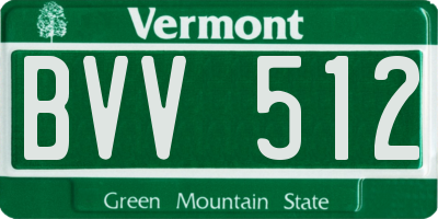 VT license plate BVV512