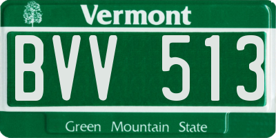 VT license plate BVV513