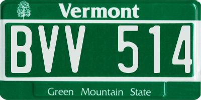 VT license plate BVV514