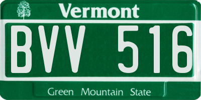VT license plate BVV516