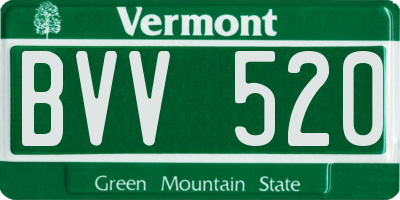 VT license plate BVV520