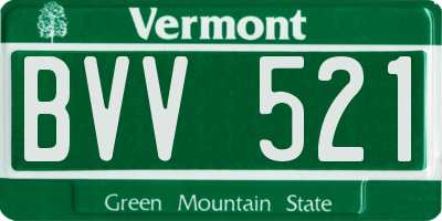 VT license plate BVV521