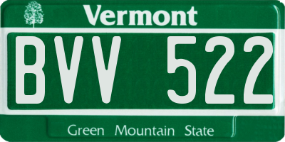 VT license plate BVV522